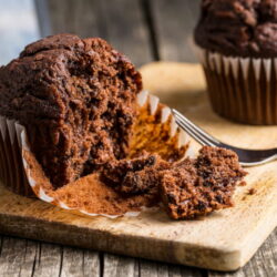 muffin chocolate semiamargo abierto